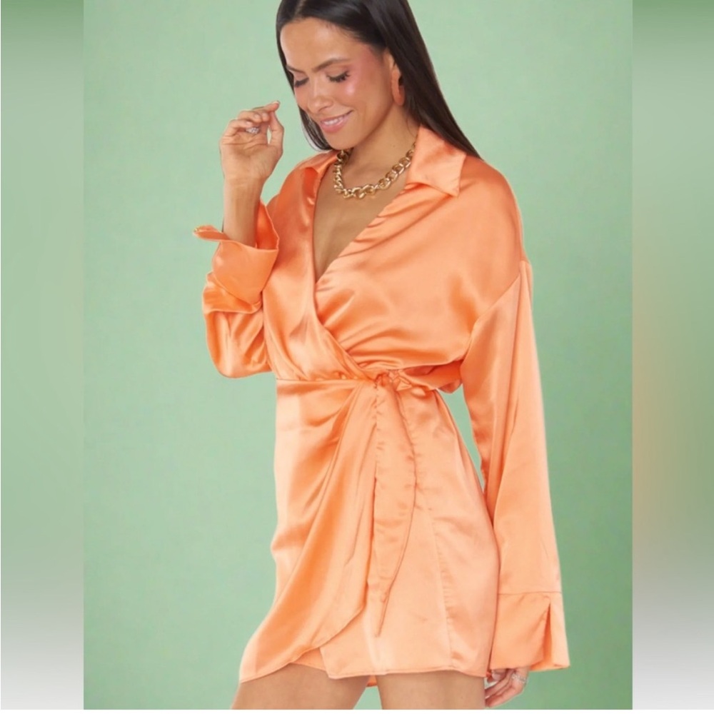 Mumu Orange Wrap Dress